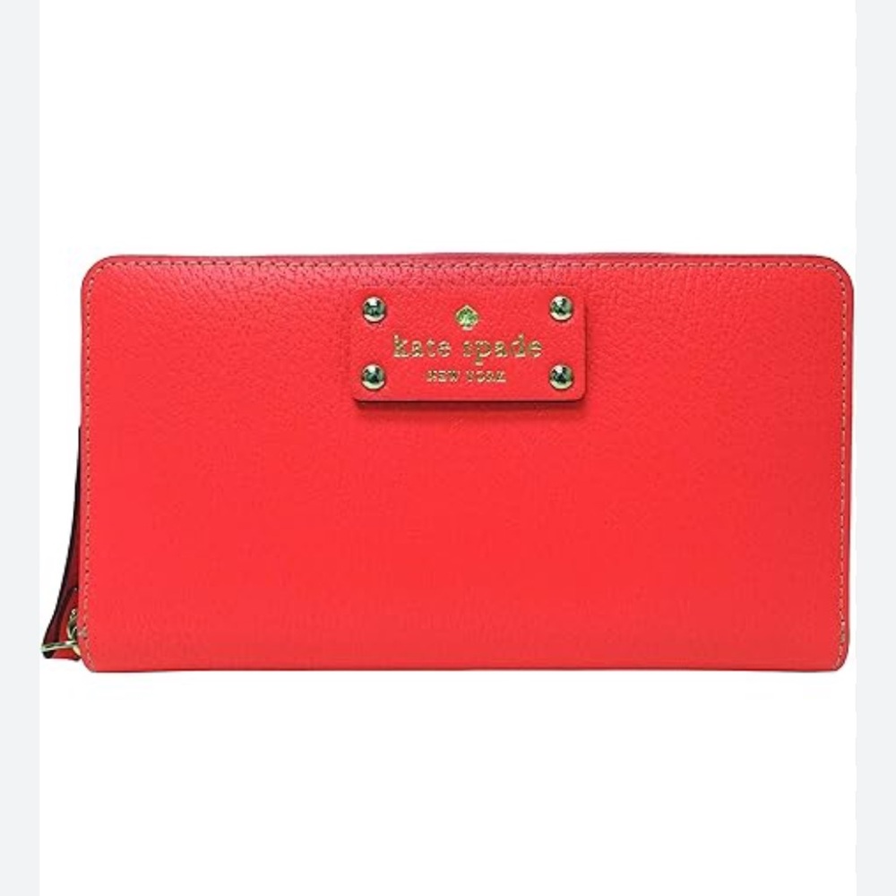 KATE SPADE Neon Orange Ziparound Wallet